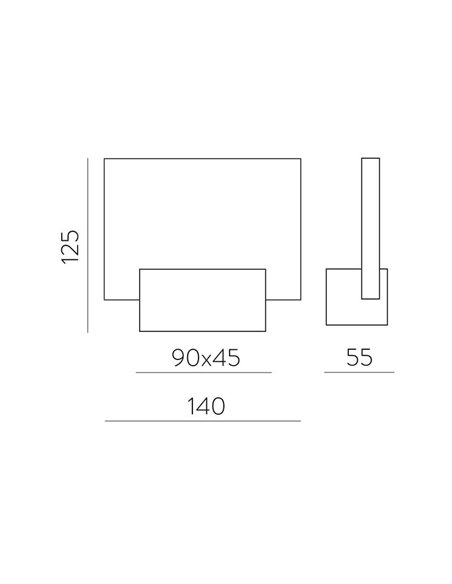 CUSTOM Applique/Support avec Lumière pour information méthacrylate Nickel Mat, LED 2W 3000K 315lm, CRI90 CL.I, LED intégrée [BAS