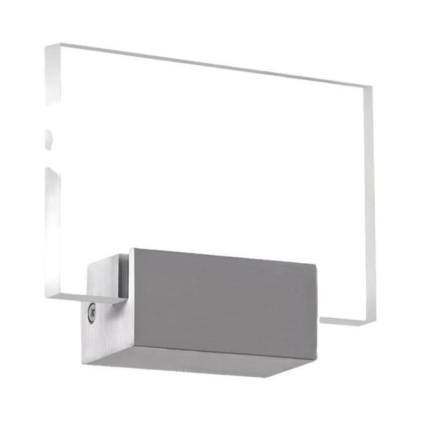 Aplique/Soporte CUSTOM con Luz para metacrilato de información Niquel Mate, LED 2W 3000K 315lm, CRI90 CL.I, LED integrado [BAJO 