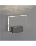 Aplique/Soporte CUSTOM con Luz para metacrilato de información Niquel Mate, LED 2W 3000K 315lm, CRI90 CL.I, LED integrado [BAJO 