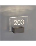 CUSTOM Applique/Support avec Lumière pour information méthacrylate Nickel Mat, LED 2W 3000K 315lm, CRI90 CL.I, LED intégrée [BAS