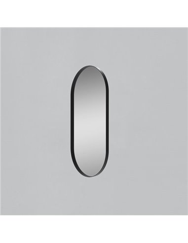 Miroir ovale moyen DANIELA 1200(h)x600 Noir, Sans éclairage