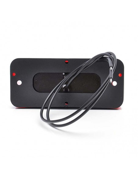 Feu antibrouillard LED rectangulaire, culot rouge, 12/24 V, lentille rouge, homologué, feu rouge | LeonLeds