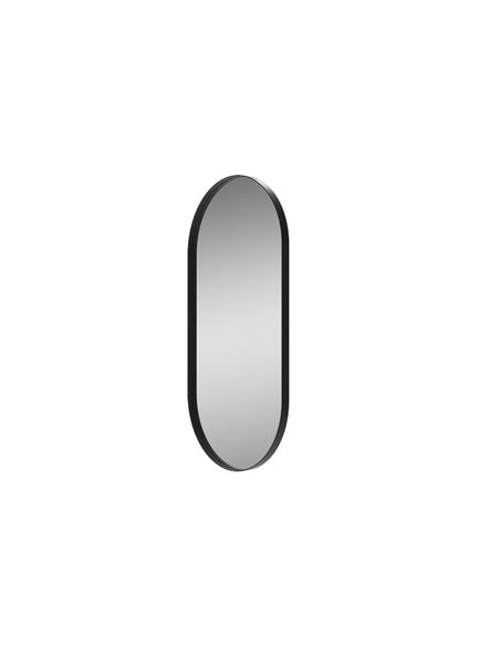 Miroir ovale moyen DANIELA 1200(h)x600 Noir, Sans éclairage