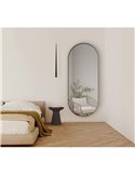 Grand miroir ovale DANIELA 1700(h)x700 Noir, Sans éclairage