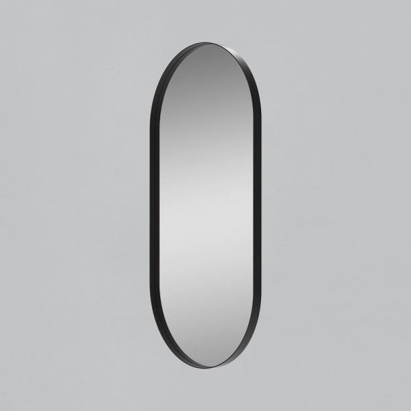 Grand miroir ovale DANIELA 1700(h)x700 Noir, Sans éclairage