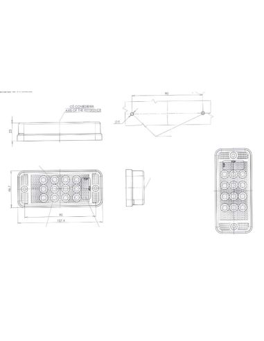 Piloto Antiniebla LED Homologado Rectangular Tulipa Blanca luz Roja | LeonLeds