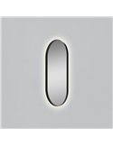 Espejo LED ovalado mediano DANIELA 1200(h)x600 Negro, 55W 3000K 3725lm, CRI90 CL.II IP44, LED integrado
