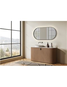 DANIELA grand miroir lumineux ovale LED 1700(h)x700 Noir, 63W 3000K 4300lm, CRI90 CL.II IP44, LED intégré 2