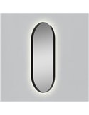 Espejo con luz LED ovalado DANIELA grande 1700(h)x700 Negro, 63W 3000K 4300lm, CRI90 CL.II IP44, LED integrado