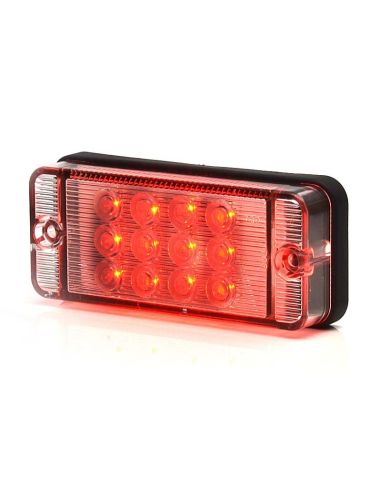 Piloto Antiniebla LED Homologado Rectangular Tulipa Blanca luz Roja | LeonLeds