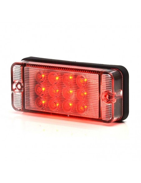 Farol de Nevoeiro LED Aprovado Abajur Branco Retangular Luz Vermelha | leonleds