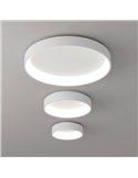 Plafonnier LED DILGA Ø 45cm Blanc Texturé/Noir, 27W 2100lm, CRI90 CL.I, Interrupteur à Glissière 2700K-3000K Avec et Sans Casamb