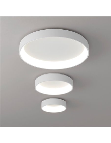 Plafón de Techo LED DILGA Ø 45cm Blanco/Negro texturado, 27W 2100lm, CRI90 CL.I, 2700K-3000K Slide Switch Con y Sin Casambi