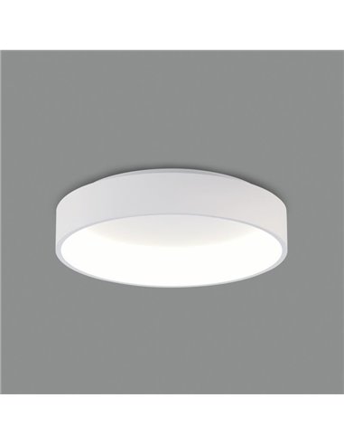 Plafonnier LED DILGA Ø 60 cm, blanc texturé/noir, 48 W, 3730 lm, IRC 90, CL.I, interrupteur à glissière 2700 K-3000 K, avec ou s