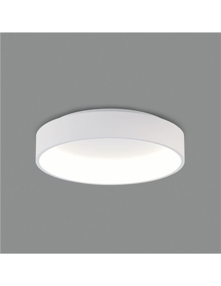 Plafonnier LED DILGA Ø 60cm Blanc Texturé/Noir, 48W 3730lm, CRI90 CL.I, interrupteur à glissière 2700K-3000K avec et sans Casamb