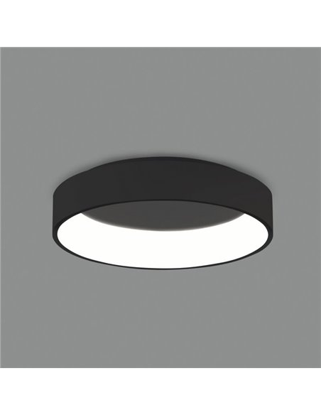 Luminária de teto LED DILGA Ø 60cm Branco/Preto Texturizado, 48W 3730lm, CRI90 CL.I, 2700K-3000K Interruptor deslizante Com e se