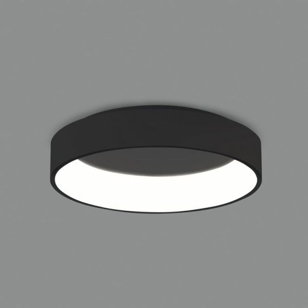 Plafón LED de Techo DILGA Ø 60cm Blanco/Negro texturado, 48W 3730lm, CRI90 CL.I, 2700K-3000K Slide Switch Con y Sin Casambi