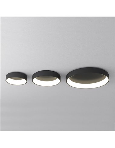 Plafón LED de Techo DILGA Ø 60cm Blanco/Negro texturado, 48W 3730lm, CRI90 CL.I, 2700K-3000K Slide Switch Con y Sin Casambi