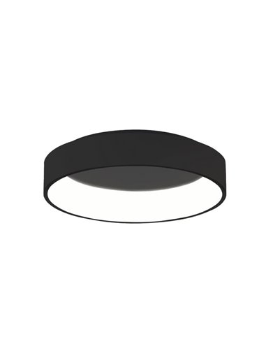Luminária de teto LED DILGA Ø 60cm Branco/Preto Texturizado, 48W 3730lm, CRI90 CL.I, 2700K-3000K Interruptor deslizante Com e se