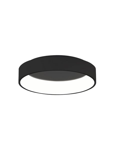 Luminária de teto LED DILGA Ø 60cm Branco/Preto Texturizado, 48W 3730lm, CRI90 CL.I, 2700K-3000K Interruptor deslizante Com e se