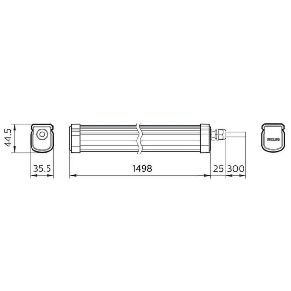 Pantalla estanca LED de 150Cm blanca 5.400Lm IP65 IK06 54W ProjectLine Waterproof White | LeonLeds