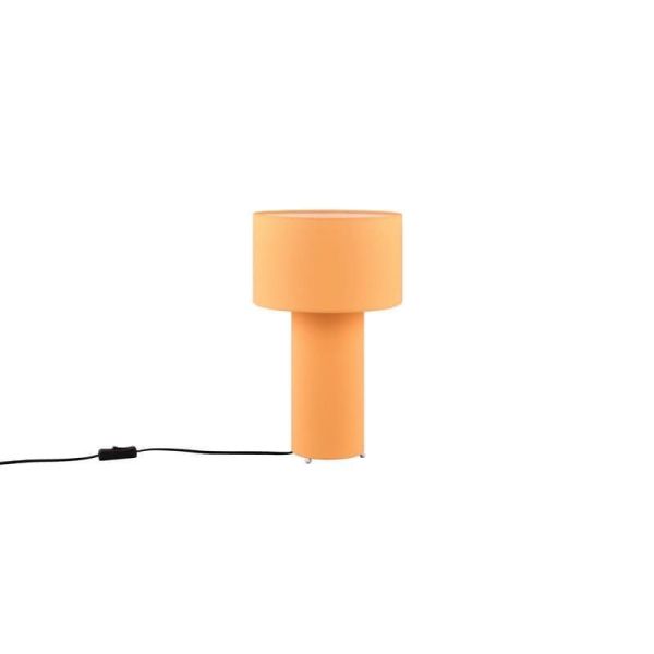 Lampe de table moderne BALE, abat-jour en textile jaune sourd