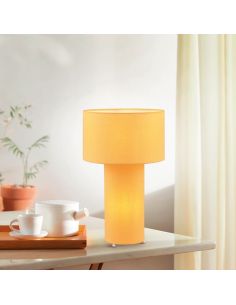 Lámpara de sobremesa moderna BALE pantalla textil amarillo apagada 2