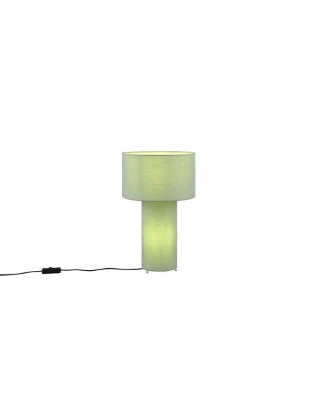 Lampe de table BALE abat-jour et corps en tissu vert | LéonLeds