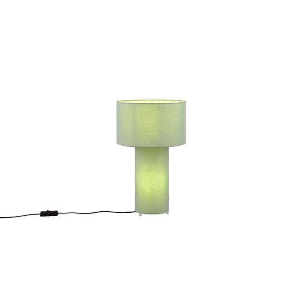 Lampe de table BALE abat-jour et corps en tissu vert | LéonLeds