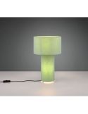 Lámpara de sobremesa BALE pantalla y cuerpo tela verde en una mesa