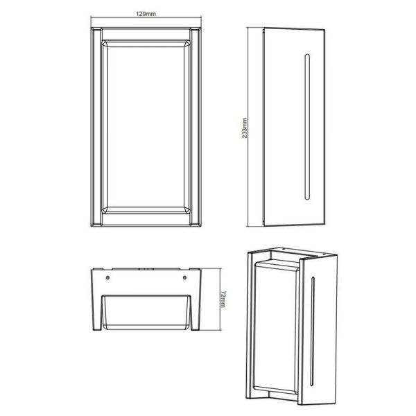 Applique LED INDUS pour extérieur mesures du produit