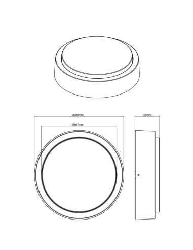 Applique ou plafonnier LED rond BREG...