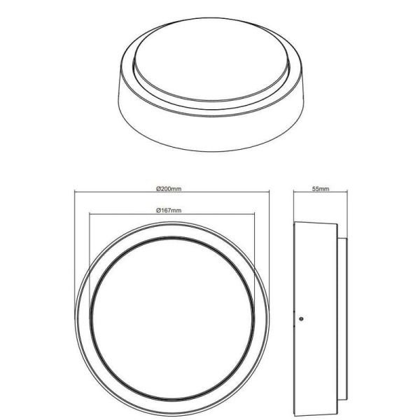 Applique ou plafonnier LED rond BREG...