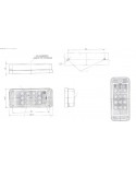 Piloto Antiniebla LED Rectangular Tapa Roja 12/24V Tulipa Roja luz Roja Homologado | LeonLeds