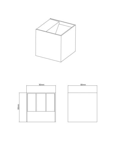 Mesures du produit de l'applique LED carrée ADAJA