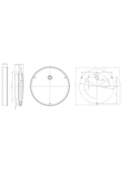 Luz de ré LED redonda embutida 12/24 V