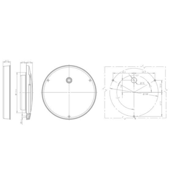 Piloto Marcha Atrás LED Redondo Empotrado 12/24V
