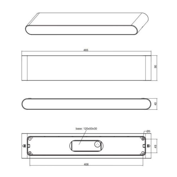 Aplique de pared LED plano THAMES II...