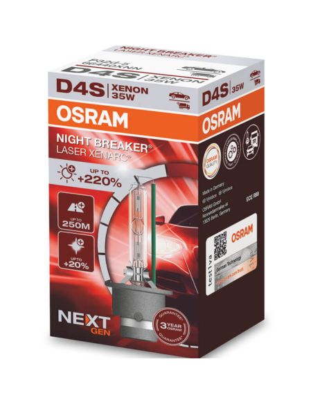 Bombilla Xenon D4S Night Breaker Laser Next Gen + 220% mas de luz (Caja cartón 1 Und.) 66440XNN Osram 4052899631359 | LeonLeds