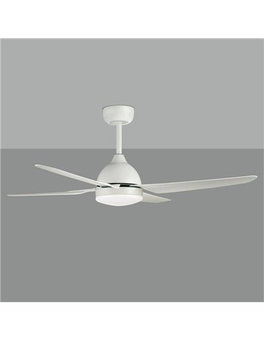 Ventilador de techo LED BARINE Blanco Mate, 24W 2300lm + MOTOR DC 32W, CRI80 CL.I, Mando a distancia, Regulable 3000K-4000K-6000