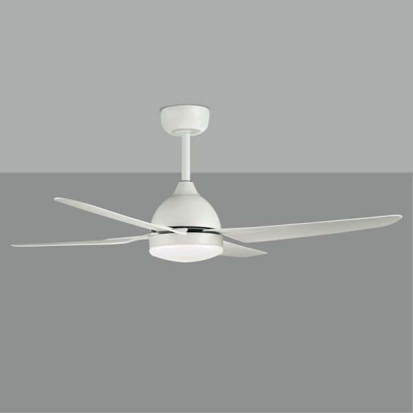 Ventilador de techo LED BARINE Blanco Mate, 24W 2300lm + MOTOR DC 32W, CRI80 CL.I, Mando a distancia, Regulable 3000K-4000K-6000