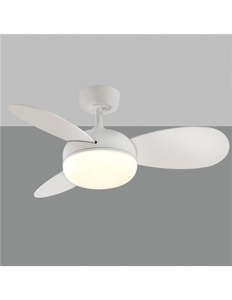Ventilador LED BISE blanco palas: blanco/madera, 22W 2200lm DC, 35W 3000K-4000K-6500K
