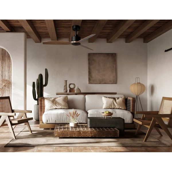 Ventilador de teto Garbin Black/Walnut, 30W DC MOTOR, CL.I, controle remoto