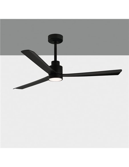 Ventilador de techo GREGAL Negro, MOTOR DC 35W, CL.I, Mando a distancia