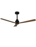 Ventilador de teto GREGAL preto/nogueira, MOTOR 35W DC, CL.I, controle remoto