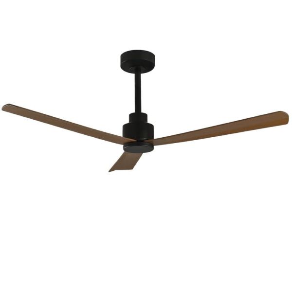 Ventilador de teto GREGAL preto/nogueira, MOTOR 35W DC, CL.I, controle remoto