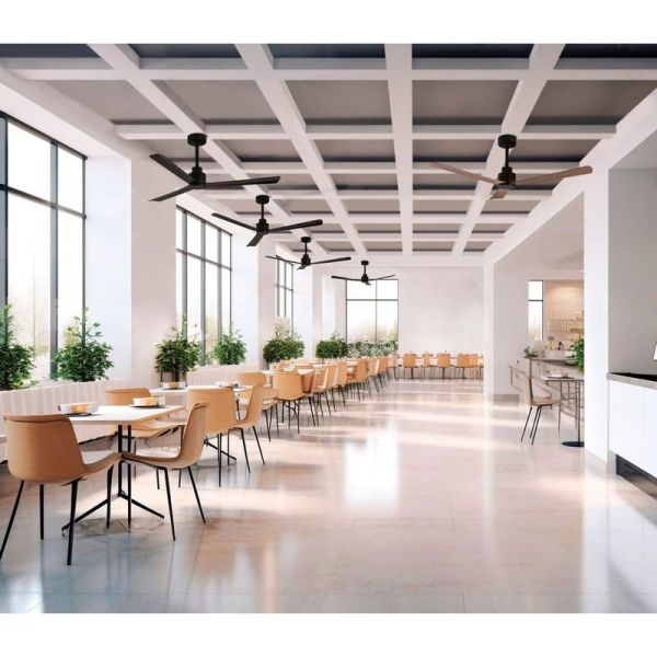 Ventilador de teto GREGAL preto/nogueira, MOTOR 35W DC, CL.I, controle remoto