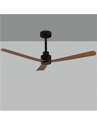 Ventilateur de plafond GREGAL Noir/Noyer, MOTEUR DC 35W, CL.I, Télécommande