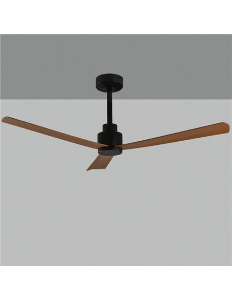 Ventilador de techo GREGAL Negro/Nogal, MOTOR DC 35W, CL.I, Mando a distancia