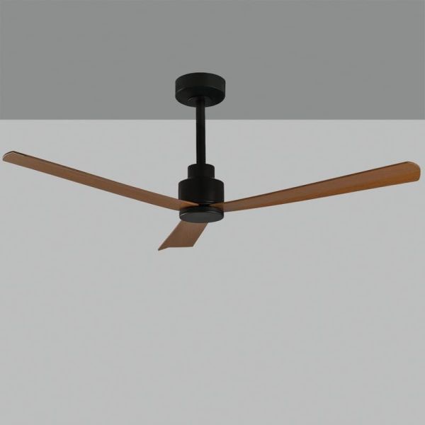 Ventilador de teto GREGAL preto/nogueira, MOTOR 35W DC, CL.I, controle remoto